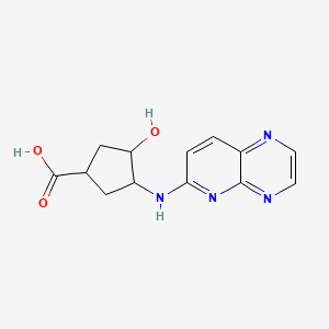 3-Hydroxy-4-(pyrido[2,3-b]pyrazin-6-ylamino)cyclopentane-1-carboxylic acid