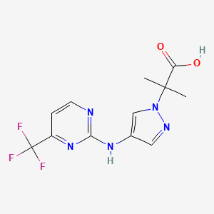 2-Methyl-2-[4-[[4-(trifluoromethyl)pyrimidin-2-yl]amino]pyrazol-1-yl]propanoic acid