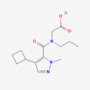 molecular formula C14H21N3O3 B7048244 2-[(4-Cyclobutyl-2-methylpyrazole-3-carbonyl)-propylamino]acetic acid 