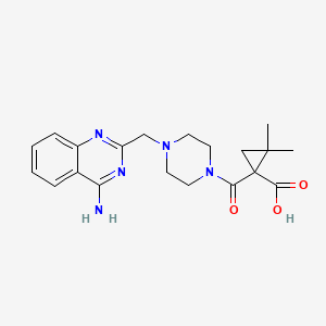 1-[4-[(4-Aminoquinazolin-2-yl)methyl]piperazine-1-carbonyl]-2,2-dimethylcyclopropane-1-carboxylic acid