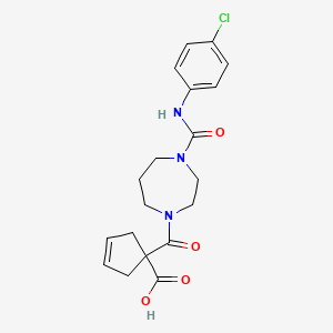 1-[4-[(4-Chlorophenyl)carbamoyl]-1,4-diazepane-1-carbonyl]cyclopent-3-ene-1-carboxylic acid