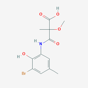 molecular formula C12H14BrNO5 B7048286 3-(3-Bromo-2-hydroxy-5-methylanilino)-2-methoxy-2-methyl-3-oxopropanoic acid 