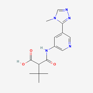 3,3-Dimethyl-2-[[5-(4-methyl-1,2,4-triazol-3-yl)pyridin-3-yl]carbamoyl]butanoic acid