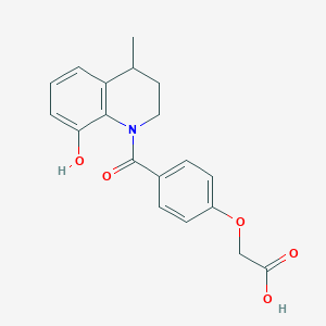 2-[4-(8-hydroxy-4-methyl-3,4-dihydro-2H-quinoline-1-carbonyl)phenoxy]acetic acid