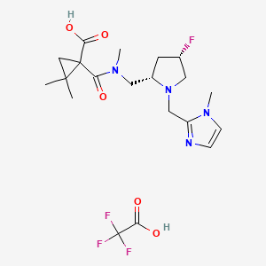 1-[[(2S,4S)-4-fluoro-1-[(1-methylimidazol-2-yl)methyl]pyrrolidin-2-yl]methyl-methylcarbamoyl]-2,2-dimethylcyclopropane-1-carboxylic acid;2,2,2-trifluoroacetic acid