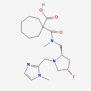 1-[[(2S,4S)-4-fluoro-1-[(1-methylimidazol-2-yl)methyl]pyrrolidin-2-yl]methyl-methylcarbamoyl]cycloheptane-1-carboxylic acid