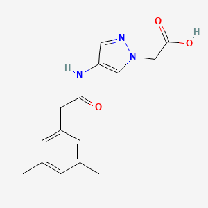 2-[4-[[2-(3,5-Dimethylphenyl)acetyl]amino]pyrazol-1-yl]acetic acid