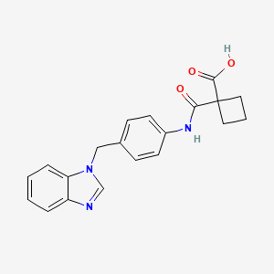 1-[[4-(Benzimidazol-1-ylmethyl)phenyl]carbamoyl]cyclobutane-1-carboxylic acid