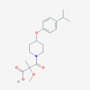 2-Methoxy-2-methyl-3-oxo-3-[4-(4-propan-2-ylphenoxy)piperidin-1-yl]propanoic acid