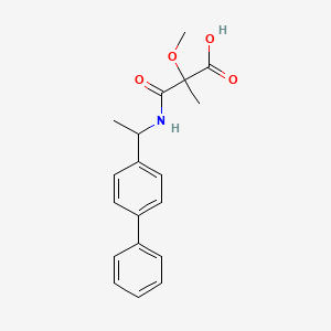 2-Methoxy-2-methyl-3-oxo-3-[1-(4-phenylphenyl)ethylamino]propanoic acid