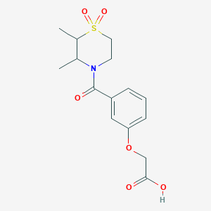 2-[3-(2,3-Dimethyl-1,1-dioxo-1,4-thiazinane-4-carbonyl)phenoxy]acetic acid