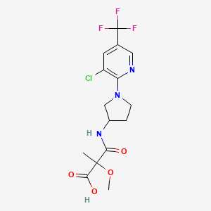 3-[[1-[3-Chloro-5-(trifluoromethyl)pyridin-2-yl]pyrrolidin-3-yl]amino]-2-methoxy-2-methyl-3-oxopropanoic acid