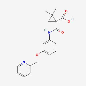 2,2-Dimethyl-1-[[3-(pyridin-2-ylmethoxy)phenyl]carbamoyl]cyclopropane-1-carboxylic acid