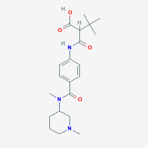 molecular formula C21H31N3O4 B7048402 3,3-Dimethyl-2-[[4-[methyl-(1-methylpiperidin-3-yl)carbamoyl]phenyl]carbamoyl]butanoic acid 