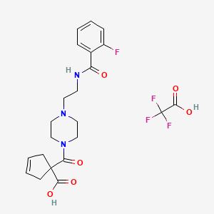 1-[4-[2-[(2-Fluorobenzoyl)amino]ethyl]piperazine-1-carbonyl]cyclopent-3-ene-1-carboxylic acid;2,2,2-trifluoroacetic acid