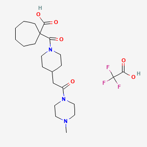 1-[4-[2-(4-Methylpiperazin-1-yl)-2-oxoethyl]piperidine-1-carbonyl]cycloheptane-1-carboxylic acid;2,2,2-trifluoroacetic acid