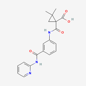 2,2-Dimethyl-1-[[3-(pyridin-2-ylcarbamoyl)phenyl]carbamoyl]cyclopropane-1-carboxylic acid