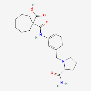 1-[[3-[(2-Carbamoylpyrrolidin-1-yl)methyl]phenyl]carbamoyl]cycloheptane-1-carboxylic acid