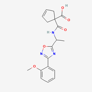 1-[1-[3-(2-Methoxyphenyl)-1,2,4-oxadiazol-5-yl]ethylcarbamoyl]cyclopent-3-ene-1-carboxylic acid