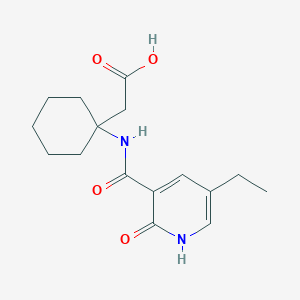 2-[1-[(5-ethyl-2-oxo-1H-pyridine-3-carbonyl)amino]cyclohexyl]acetic acid