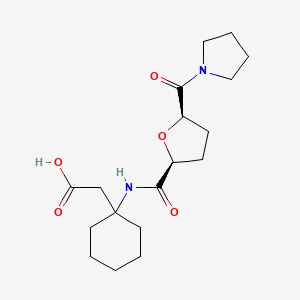 2-[1-[[(2S,5R)-5-(pyrrolidine-1-carbonyl)oxolane-2-carbonyl]amino]cyclohexyl]acetic acid