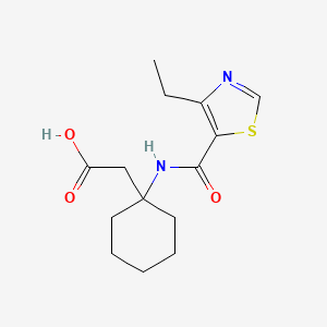 molecular formula C14H20N2O3S B7048494 2-[1-[(4-Ethyl-1,3-thiazole-5-carbonyl)amino]cyclohexyl]acetic acid 