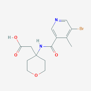 2-[4-[(5-Bromo-4-methylpyridine-3-carbonyl)amino]oxan-4-yl]acetic acid