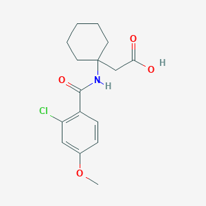 2-[1-[(2-Chloro-4-methoxybenzoyl)amino]cyclohexyl]acetic acid