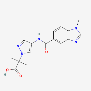 2-Methyl-2-[4-[(1-methylbenzimidazole-5-carbonyl)amino]pyrazol-1-yl]propanoic acid