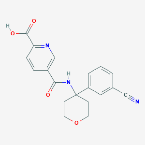 5-[[4-(3-Cyanophenyl)oxan-4-yl]carbamoyl]pyridine-2-carboxylic acid