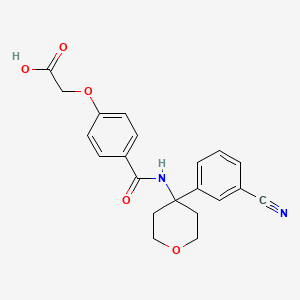 2-[4-[[4-(3-Cyanophenyl)oxan-4-yl]carbamoyl]phenoxy]acetic acid