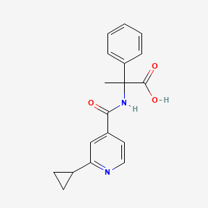 2-[(2-Cyclopropylpyridine-4-carbonyl)amino]-2-phenylpropanoic acid