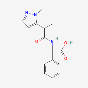 2-[2-(2-Methylpyrazol-3-yl)propanoylamino]-2-phenylpropanoic acid