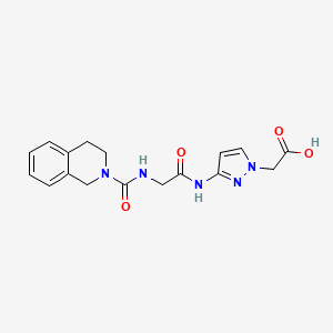 2-[3-[[2-(3,4-dihydro-1H-isoquinoline-2-carbonylamino)acetyl]amino]pyrazol-1-yl]acetic acid