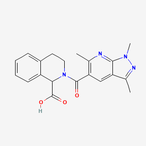 2-(1,3,6-trimethylpyrazolo[3,4-b]pyridine-5-carbonyl)-3,4-dihydro-1H-isoquinoline-1-carboxylic acid