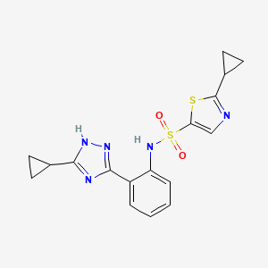 2-cyclopropyl-N-[2-(5-cyclopropyl-1H-1,2,4-triazol-3-yl)phenyl]-1,3-thiazole-5-sulfonamide