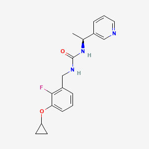 molecular formula C18H20FN3O2 B7048663 1-[(3-cyclopropyloxy-2-fluorophenyl)methyl]-3-[(1S)-1-pyridin-3-ylethyl]urea 