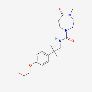 4-methyl-N-[2-methyl-2-[4-(2-methylpropoxy)phenyl]propyl]-5-oxo-1,4-diazepane-1-carboxamide