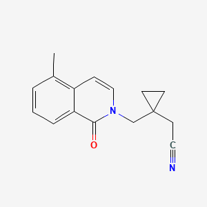 molecular formula C16H16N2O B7048676 2-[1-[(5-Methyl-1-oxoisoquinolin-2-yl)methyl]cyclopropyl]acetonitrile 