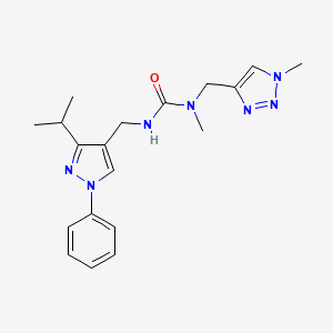 1-Methyl-1-[(1-methyltriazol-4-yl)methyl]-3-[(1-phenyl-3-propan-2-ylpyrazol-4-yl)methyl]urea