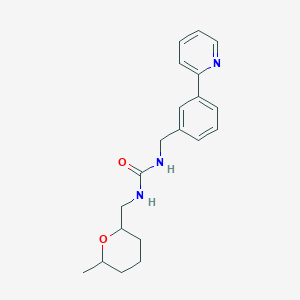 molecular formula C20H25N3O2 B7048701 1-[(6-Methyloxan-2-yl)methyl]-3-[(3-pyridin-2-ylphenyl)methyl]urea 