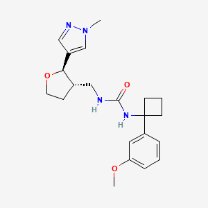 1-[1-(3-methoxyphenyl)cyclobutyl]-3-[[(2R,3S)-2-(1-methylpyrazol-4-yl)oxolan-3-yl]methyl]urea