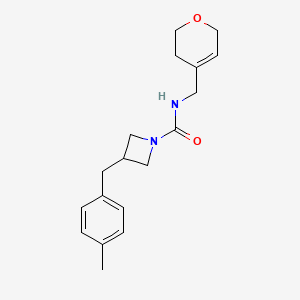 N-(3,6-dihydro-2H-pyran-4-ylmethyl)-3-[(4-methylphenyl)methyl]azetidine-1-carboxamide