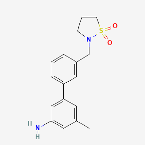 3-[3-[(1,1-Dioxo-1,2-thiazolidin-2-yl)methyl]phenyl]-5-methylaniline