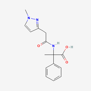 molecular formula C15H17N3O3 B7048768 2-[[2-(1-Methylpyrazol-3-yl)acetyl]amino]-2-phenylpropanoic acid 