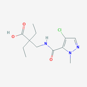 2-[[(4-Chloro-2-methylpyrazole-3-carbonyl)amino]methyl]-2-ethylbutanoic acid