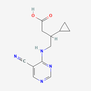 4-[(5-Cyanopyrimidin-4-yl)amino]-3-cyclopropylbutanoic acid