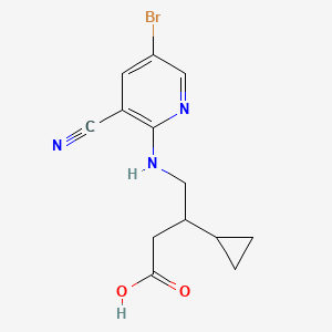 4-[(5-Bromo-3-cyanopyridin-2-yl)amino]-3-cyclopropylbutanoic acid