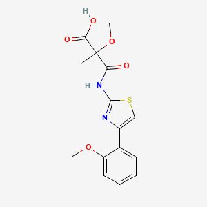 molecular formula C15H16N2O5S B7048832 2-Methoxy-3-[[4-(2-methoxyphenyl)-1,3-thiazol-2-yl]amino]-2-methyl-3-oxopropanoic acid 