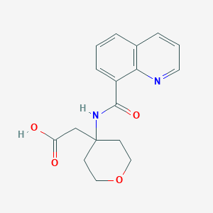 molecular formula C17H18N2O4 B7048856 2-[4-(Quinoline-8-carbonylamino)oxan-4-yl]acetic acid 